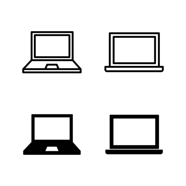 Vetor Ícones Laptop Sinal Computador Símbolo — Vetor de Stock