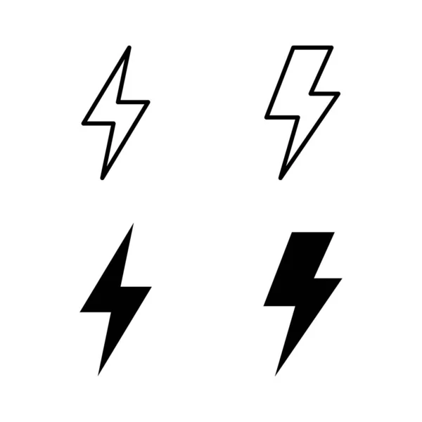 Lightning Icons Vector Electric Sign Symbol Power Icon Energy Sign — Stock Vector