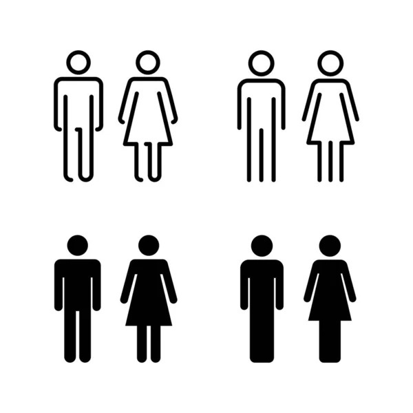 男人和女人的图标矢量 男女符号和符号 女孩和男孩 — 图库矢量图片