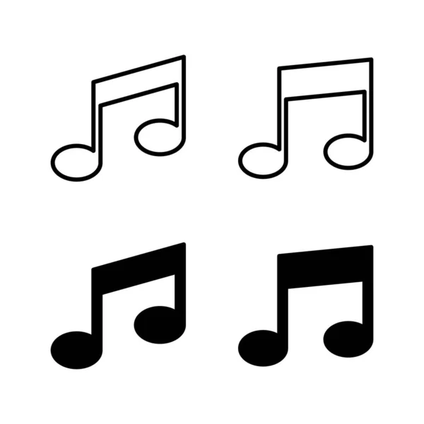 Icônes Musique Vecteur Note Signe Symbole Musical — Image vectorielle