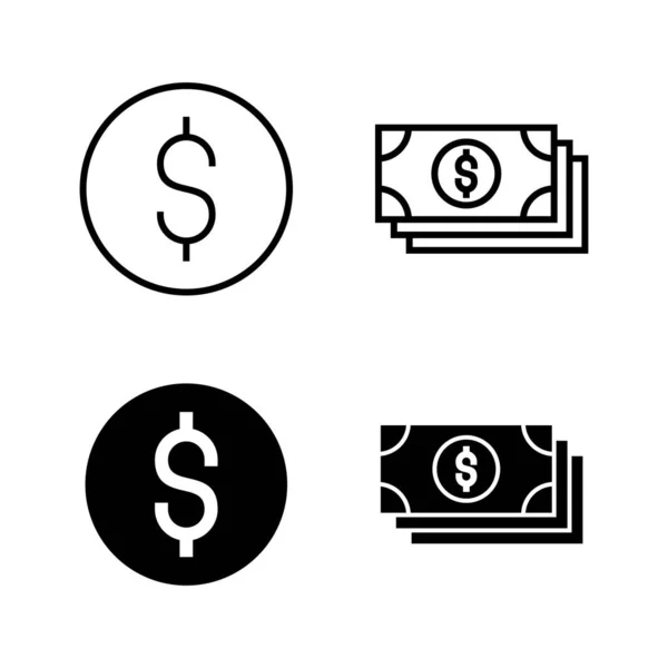 Vettore Delle Icone Monetarie Denaro Simbolo — Vettoriale Stock