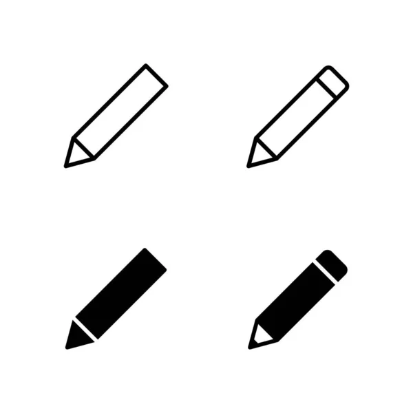 Ikony Ołówka Wektor Znak Symbol Pióra Edytuj Wektor Ikony — Wektor stockowy