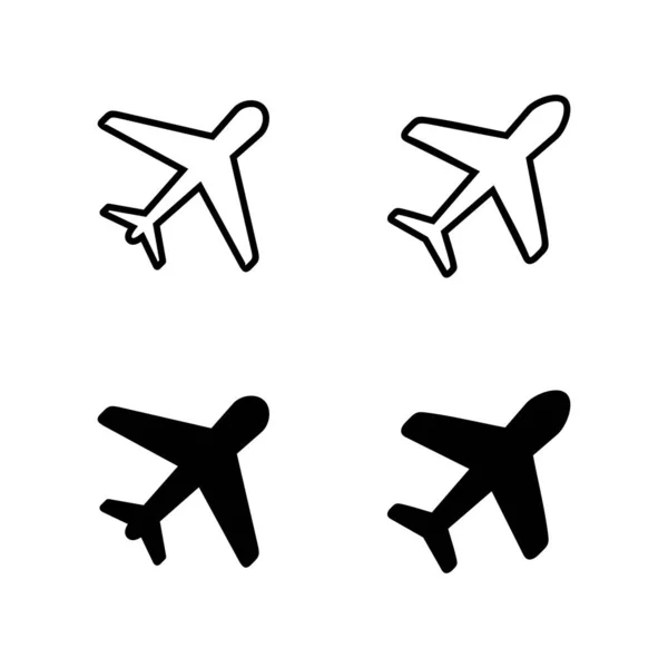 Vetor Ícones Planos Sinal Símbolo Avião Símbolo Transporte Aéreo Sinal —  Vetores de Stock