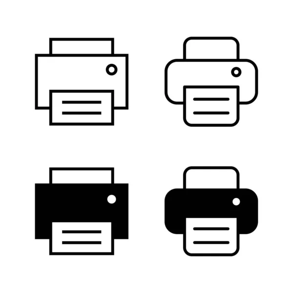 Iconos Impresión Vector Signo Símbolo Impresora — Vector de stock