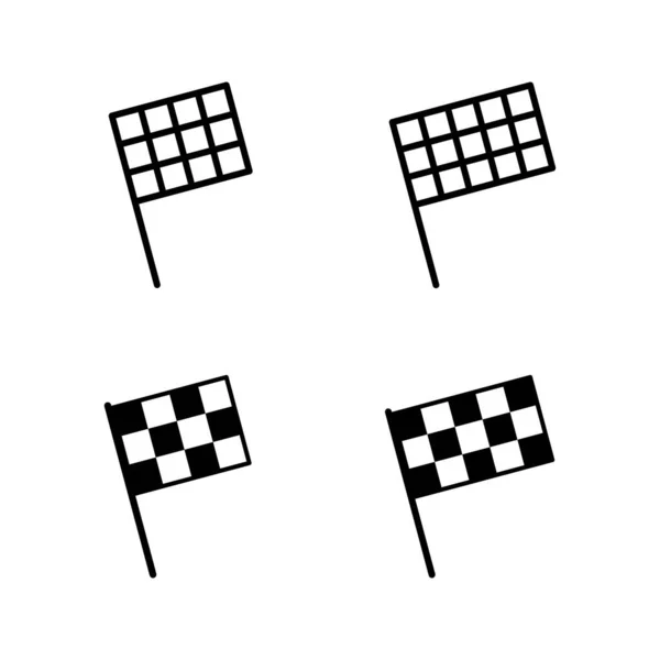 Drapeau Course Icônes Vecteur Signe Drapeau Course Symbole Checkered Icône — Image vectorielle