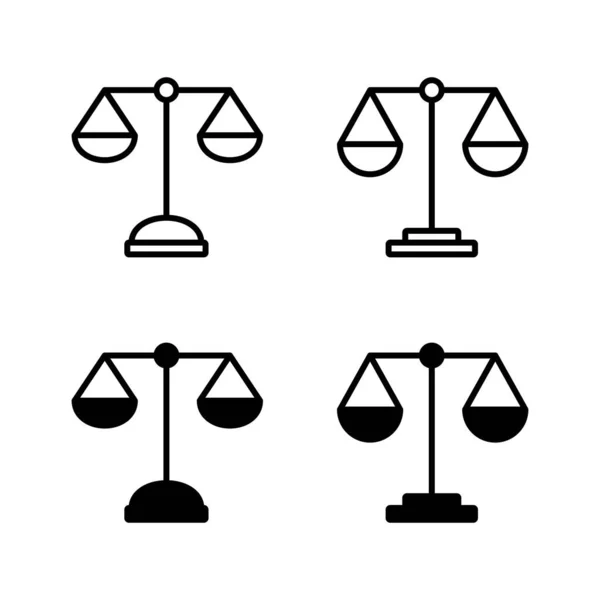 Ikony Skali Wektor Ikona Skali Prawa Podpis Symbol Sprawiedliwości — Wektor stockowy
