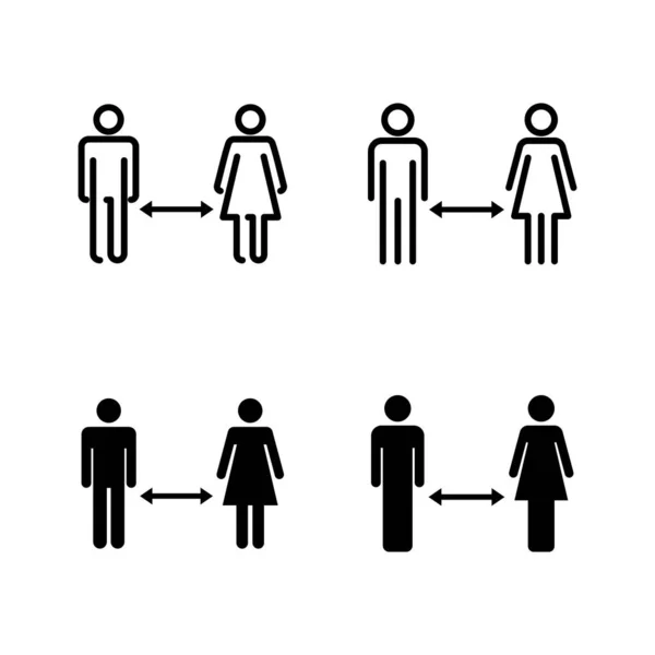 Vecteur Distances Sociales Signe Symbole Distance Sociale Signe Auto Quarantaine — Image vectorielle