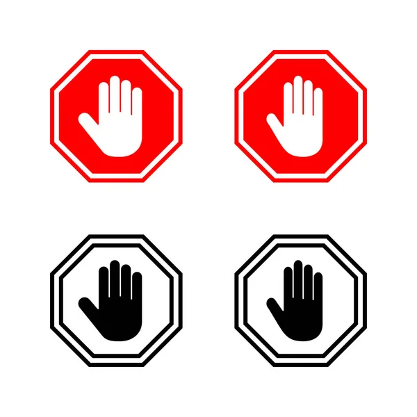 Symbolvektor Stoppen Stoppschild Stoppschild Und Symbol Stoppschild Nicht Mit Der — Stockvektor