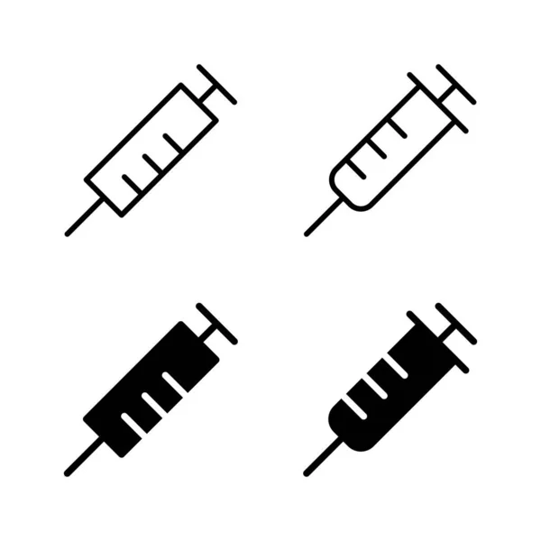 Spritze Symbole Vektor Injektionszeichen Und Symbol Impfstoffsymbol — Stockvektor
