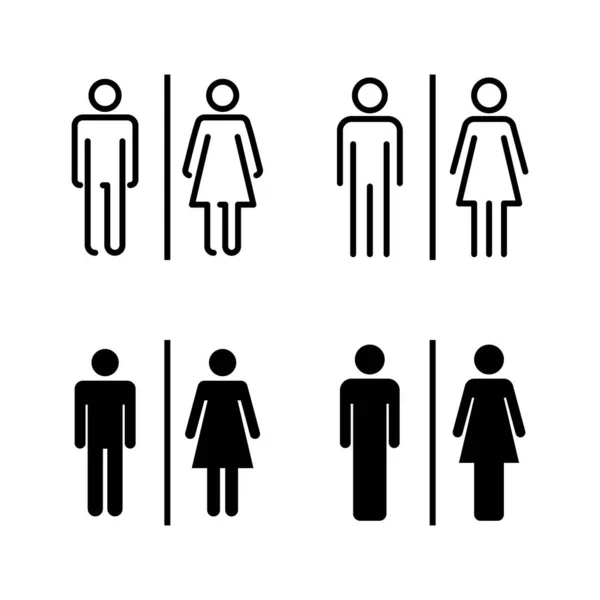 Toilet Iconen Vector Meisjes Jongens Toiletten Teken Symbool Badkamerbord Toilet — Stockvector