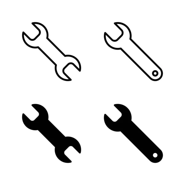 Wrench Pictogrammen Vector Reparatie Icoon Gereedschapsteken Symbool — Stockvector
