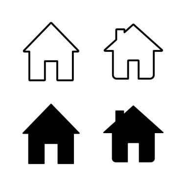 Ev simgeleri vektörü. Ev işareti ve sembol