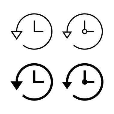 Tarih simgeleri vektörü. Son olay geçmişi işareti ve simgesi