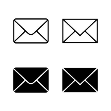 Posta simgeleri vektörü. e-posta işareti ve sembol. E- posta simgesi. Zarf simgesi