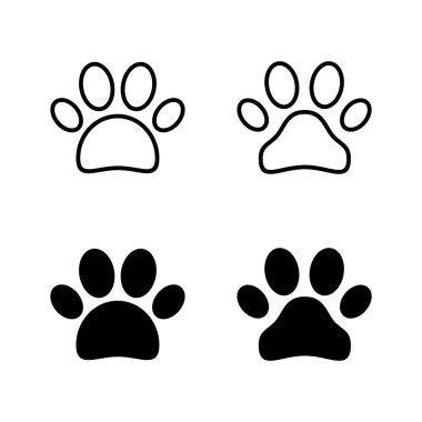 Pençe simgeleri vektörü. Pençe izi ve sembol. köpek ya da kedi pençesi