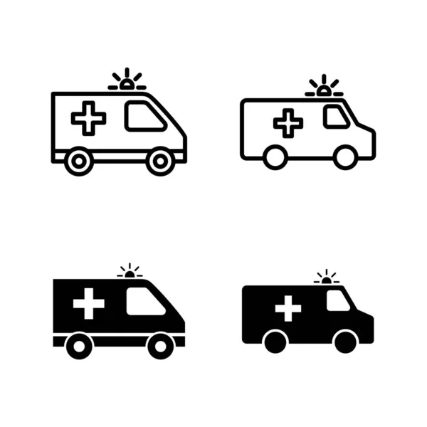 Icônes Ambulance Vecteur Ambulance Camion Signe Symbole Ambulance Voiture — Image vectorielle