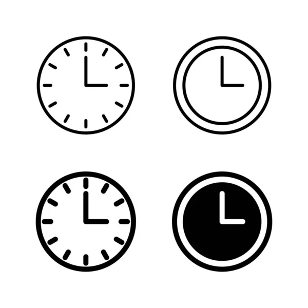Klok Pictogrammen Vector Tijdteken Symbool Horloge Pictogram — Stockvector