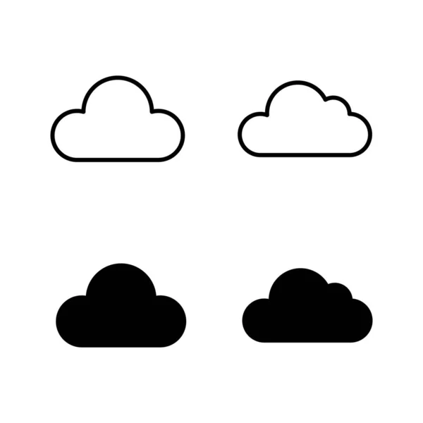 Nube Iconos Vector Signo Símbolo Nube — Vector de stock