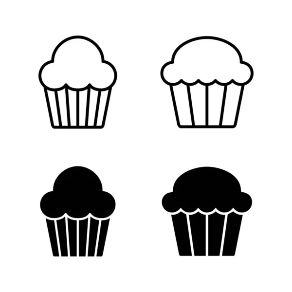 Coupe Gâteau Icônes Vecteur Gâteau Signe Symbole — Image vectorielle
