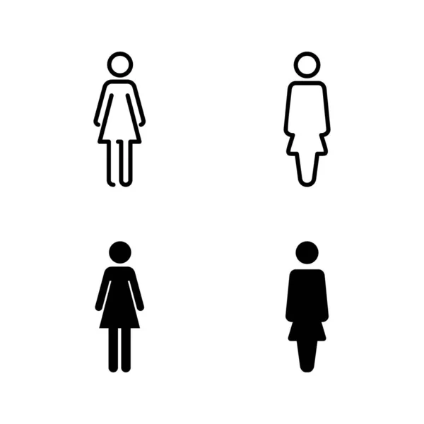 Weibliche Symbole Als Vektor Zeichen Und Symbol Der Frau — Stockvektor