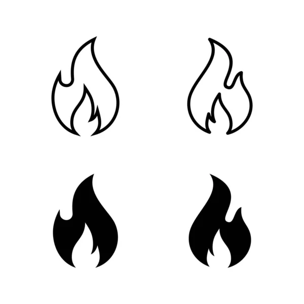 Ikony Ognia Wektor Znak Symbol Pożaru — Wektor stockowy