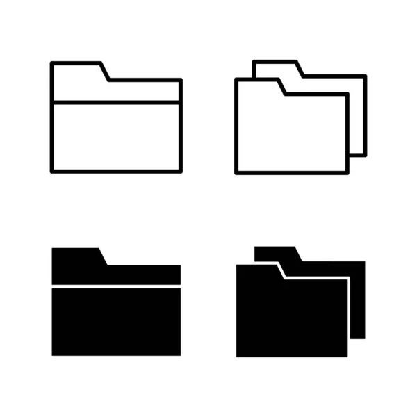 Icônes Dossier Vecteur Signe Symbole Dossier — Image vectorielle