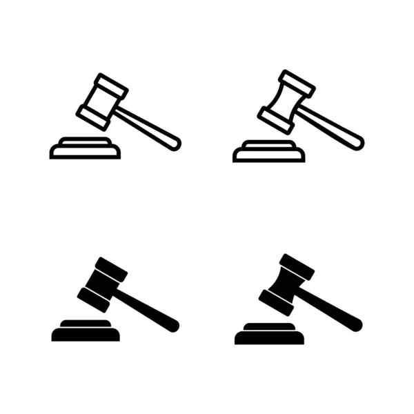 Gavel Simge Vektörü Yargıç Tokmak Işareti Sembol Kanun Simgesi Açık — Stok Vektör
