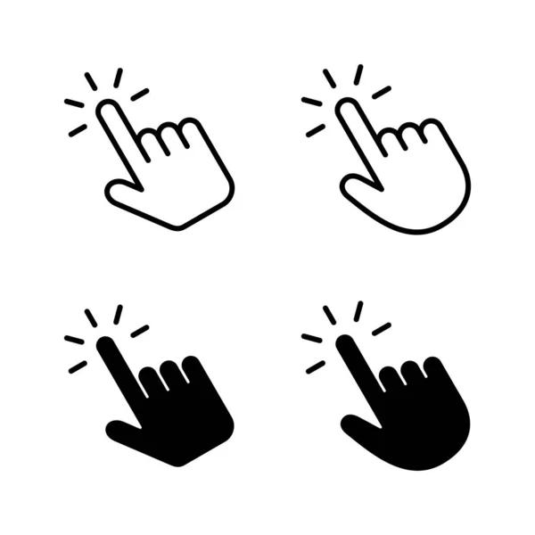 Hand Κλικ Εικονίδια Διάνυσμα Σημάδι Δείκτη Και Σύμβολο Εικονίδιο Δρομέα — Διανυσματικό Αρχείο
