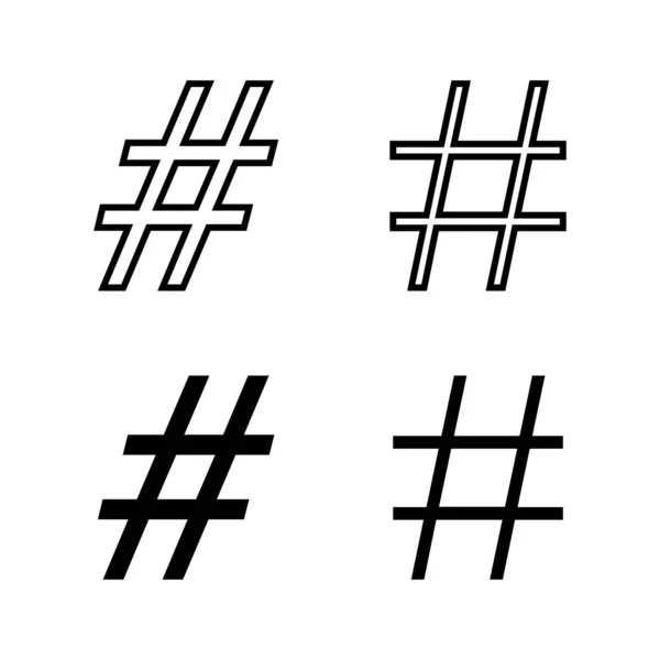 Vetor Ícones Hashtag Hashtag Sinal Símbolo — Vetor de Stock
