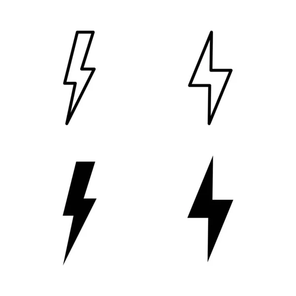 雷アイコンベクトル 電気信号と記号 パワー アイコン エネルギー記号 — ストックベクタ