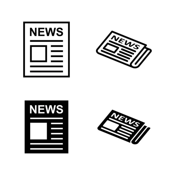 Icônes Journaux Vecteur Papier Actualité Signe Symboliser — Image vectorielle
