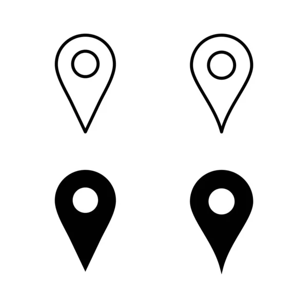 Pin Vector Iconos Signo Ubicación Símbolo Icono Destino Pin Mapa — Archivo Imágenes Vectoriales