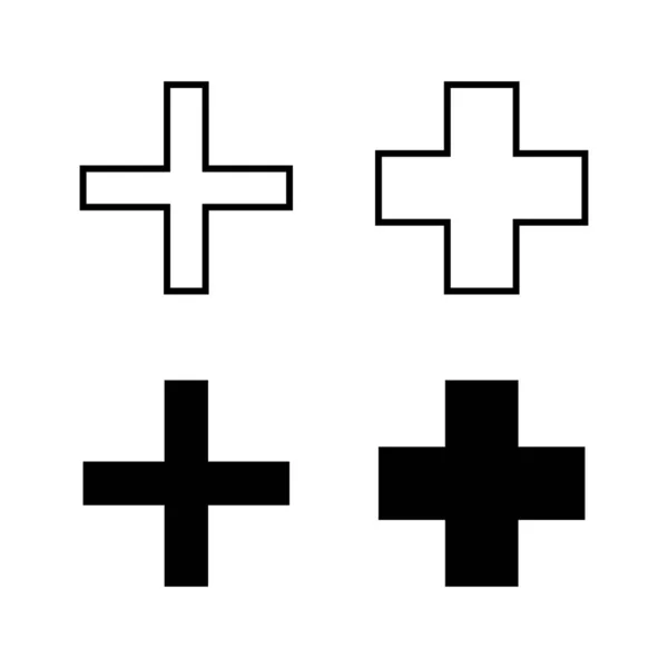 Vecteur Icônes Ajouter Signe Symbole — Image vectorielle