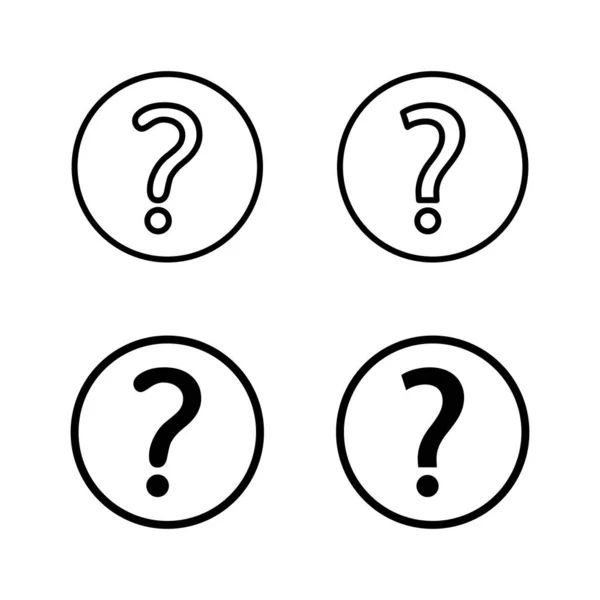 Vettore Delle Icone Delle Domande Segno Simbolo Del Punto Interrogativo — Vettoriale Stock