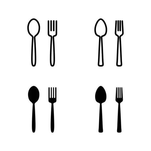 Spoon Fork Icons Vector Spoon Fork Knife Icon Vector Restaurant — Stock Vector