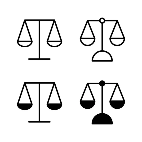 Escalas Iconos Vector Icono Escala Legal Señal Símbolo Justicia — Archivo Imágenes Vectoriales