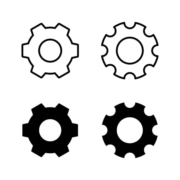 Icons Vektor Einstellen Zahnrad Zeichen Und Symbol Getriebeschild — Stockvektor
