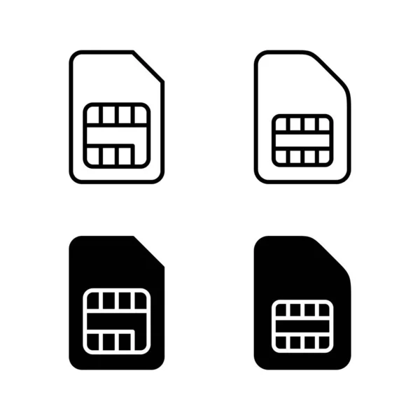 Sim Karte Symbole Vektor Dual Sim Karte Zeichen Und Symbol — Stockvektor