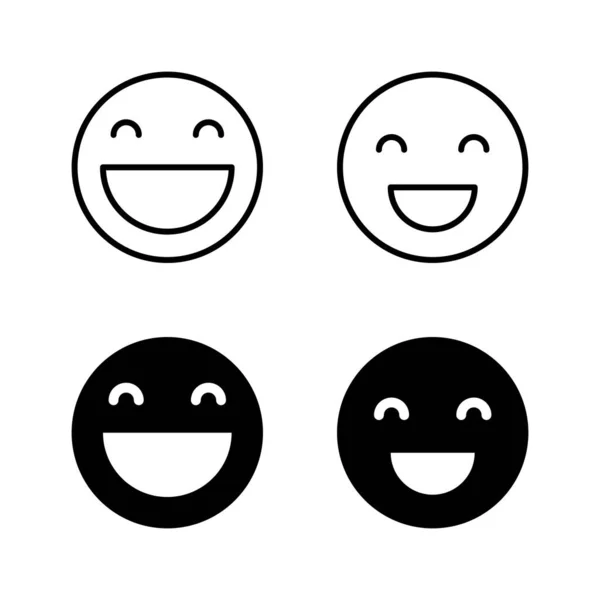 Ikony Uśmiechu Wektor Uśmiech Ikona Emotikony Znak Zwrotny Symbol — Wektor stockowy
