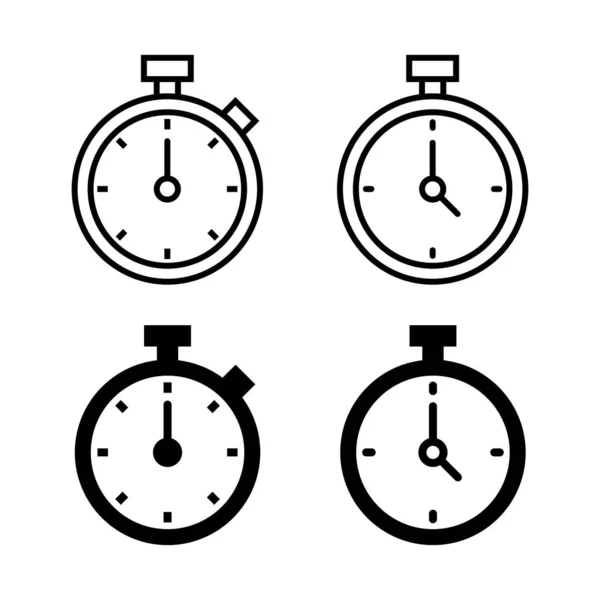 Stopwatch Pictogrammen Vector Timer Teken Symbool Aftelicoon Termijn — Stockvector