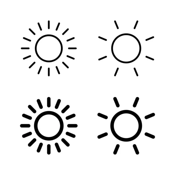 Ikony Słońca Wektor Znak Symbol Jasności — Wektor stockowy