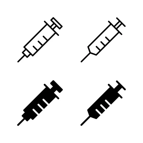 Spritze Symbole Vektor Injektionszeichen Und Symbol Impfstoffsymbol — Stockvektor