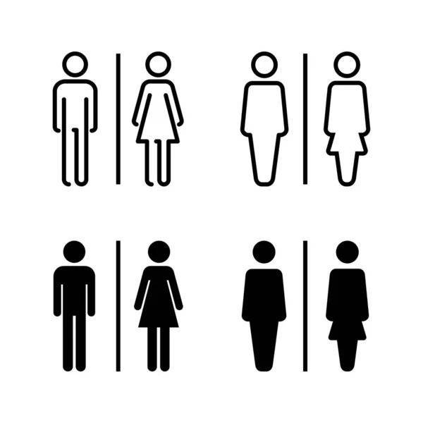 Вектор Значков Туалета Девушки Мальчики Уборные Знак Символ Вывеска Туалет — стоковый вектор