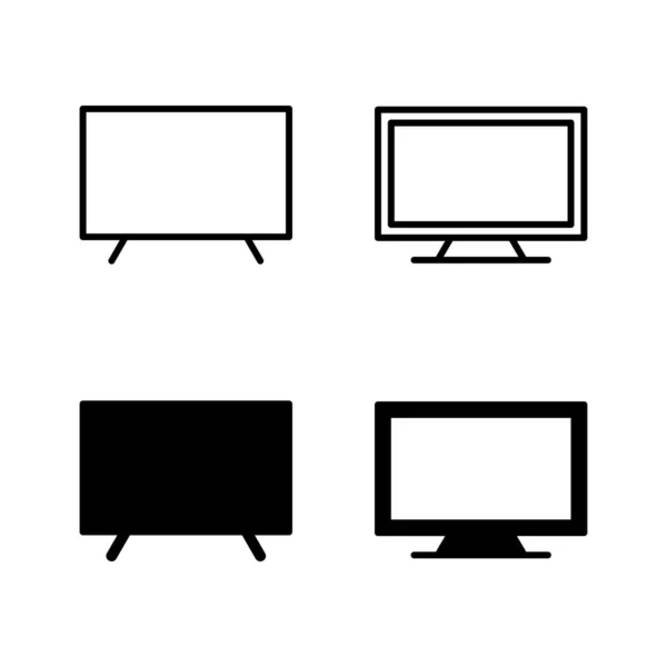 Εικονίδια Τηλεόρασης Διάνυσμα Τηλεοπτικό Σήμα Και Σύμβολο — Διανυσματικό Αρχείο