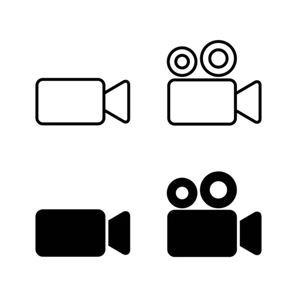 视频图标矢量 摄像机的标志和符号 电影标志 — 图库矢量图片