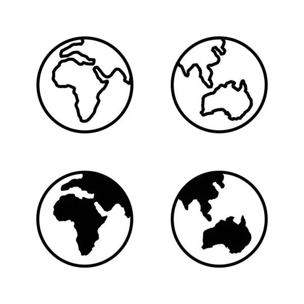 世界地图矢量 世界地图的标志和符号 Globe图标 — 图库矢量图片