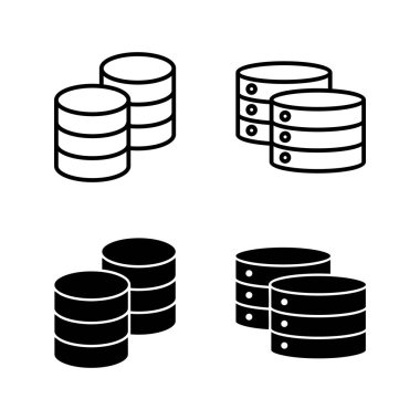 Veritabanı simgeleri vektörü. veritabanı işareti ve sembolü