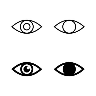 Göz simgeleri vektörü. Göz işareti ve sembol. Bak ve Görüş simgesi. 