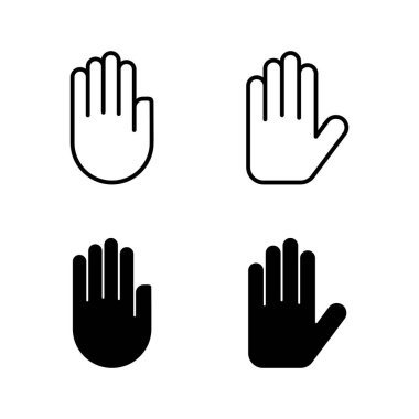 El simgeleri vektörü. El işareti ve sembol. Avuç