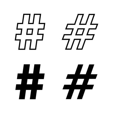Etiket simgeleri vektörü. hashtag işareti ve sembol